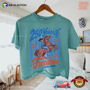 Retro 250 Years Of Freedom Cowboy Horse Comfort Colors Shirt