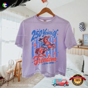Retro 250 Years of Freedom Cowboy Horse Comfort Colors Shirt 2 InkInAction.com
