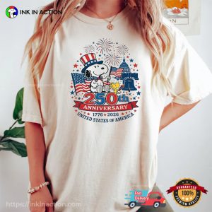 Retro Snoopy Celebrating America 250 Anniversary Comfort Colors Shirt