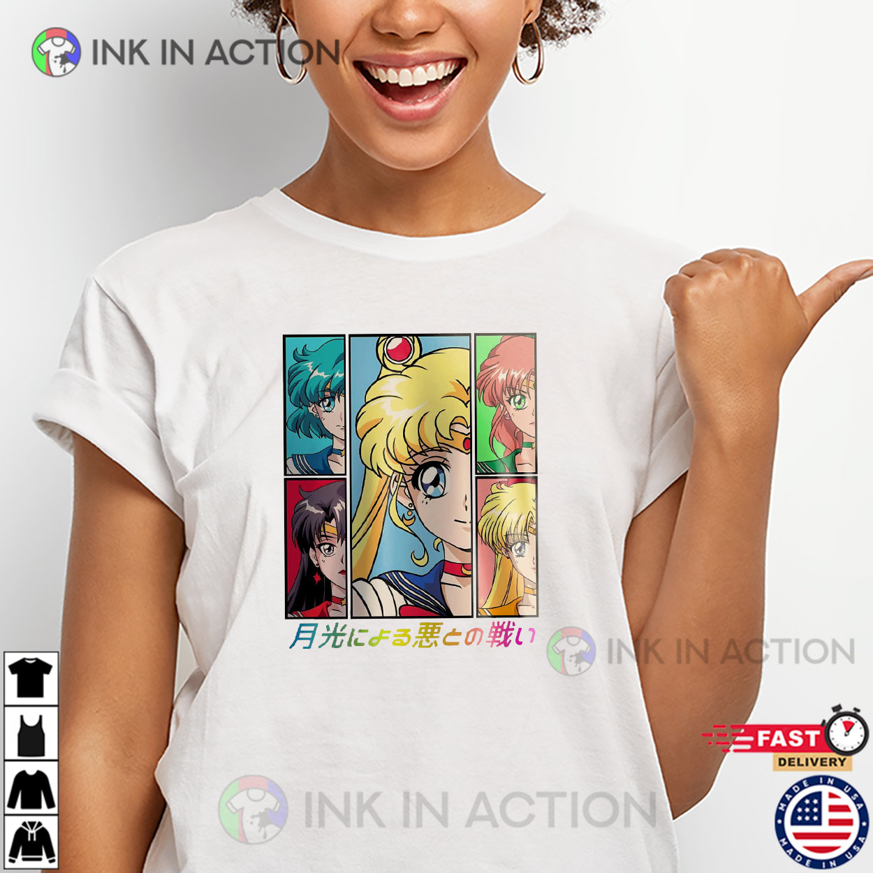 Sailor Guardians Sailor Moon Japanese Anime Fan Tee Sailor Guardians Sailor Moon Japanese Anime Fan Tee