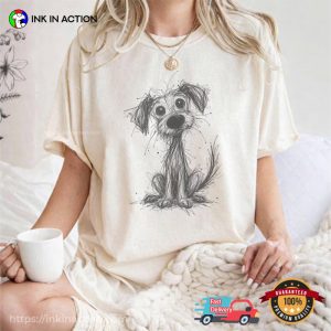 Scribble Line Puppy Art Comfort Colors Shirt