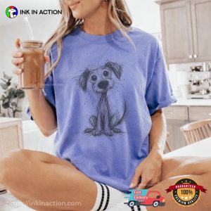 Scribble Line Puppy Art Comfort Colors Shirt