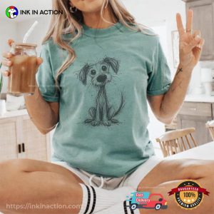 Scribble Line Puppy Art Comfort Colors Shirt 3 InkInAction.com