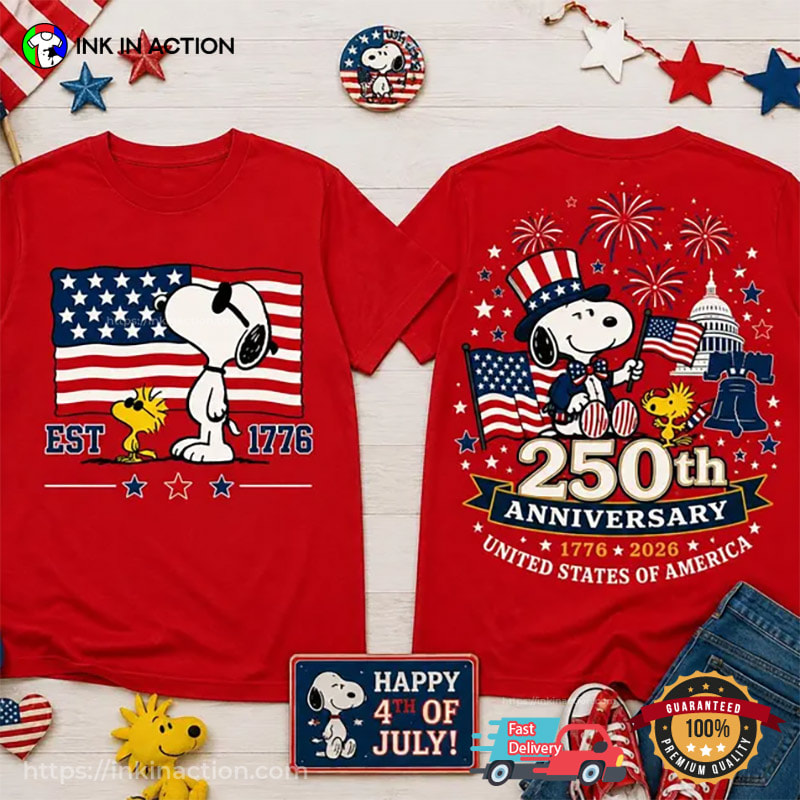 Snoopy and Woodstock America 250th Anniversary Celebration Shirt Snoopy and Woodstock America 250th Anniversary Celebration Shirt