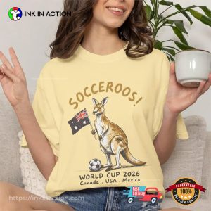 Socceroos Kangaroo Funny Australia Team WC 2026 Comfort Colors Tee 3 InkInAction.com