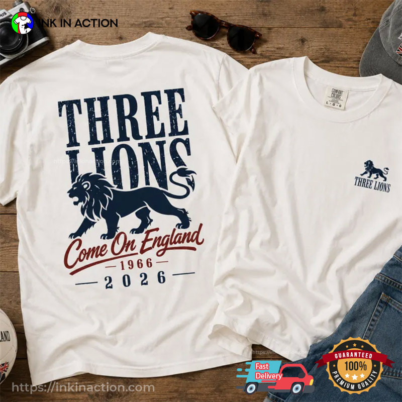 Three Lions England 2026 FIFA World Cup Comfort Colors Shirt Three Lions England 2026 FIFA World Cup Comfort Colors Shirt