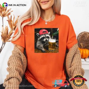 USA Raccoon Drinking Beer Funny Beer Raccoon Meme Comfort Colors Shirt