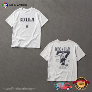 Vintage Beckham England Football 2 sided Shirt 2 InkInAction.com