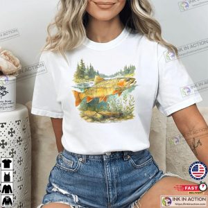 Vintage Rainbow Trout Mountain Streams Trout Fishing Shirts