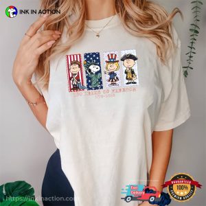 250 Years Of Freedom Patriotic Snoopy And Friends Comfort Colors Shirt InkInAction.com