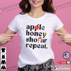 Apple Honey Shofar Repeat Funny jewish holiday rosh hashanah Shirt 3 InkInAction.com