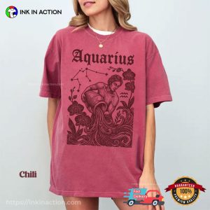 Aquarius Horoscope Astrology Sign Comfort Colors Shirt 2 InkInAction.com