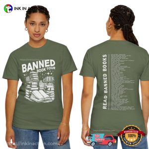 Banned Books Tour 2 sided Comfort Colors Shirt 2 InkInAction.com