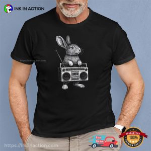 Bunny And Radio Music Graphic Tee