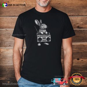 Bunny And Radio Music Graphic Tee 3 InkInAction.com