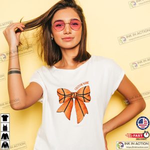 Custom Basketball Bow, Basketball Game Day Tee 3 InkInAction.com