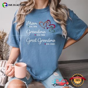 Custom Birthday Grandma Gifts Heart Comfort Colors Shirt 3 InkInAction.com