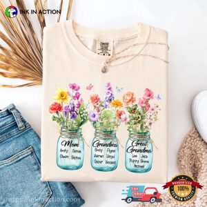 Custom Floral Jars grandparents day gifts Comfort Colors Shirt 2 InkInAction.com