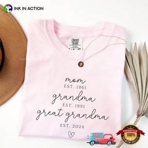 Custom Great Grandma Gift, happy grandparents day Comfort Colors Shirt 3 InkInAction.com