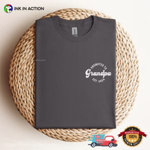 Custom Promoted To Grandpa, Pregnancy Announcement Gifts Shirt