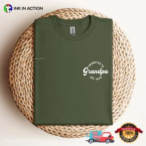 Custom Promoted to Grandpa, Pregnancy Announcement Gifts Shirt 2 InkInAction.com