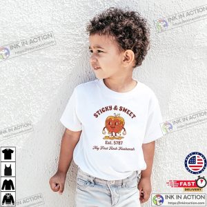 Custom Sticky And Sweet Apple Honey, My First Rosh Hashanah Holiday Shirt