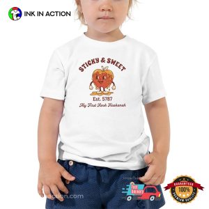 Custom Sticky And Sweet Apple Honey, My First Rosh Hashanah Holiday Shirt 3 InkInAction.com