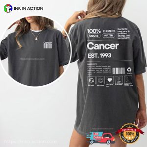 Custom Zodiac Birthday Gift Cancer Comfort Colors Shirt