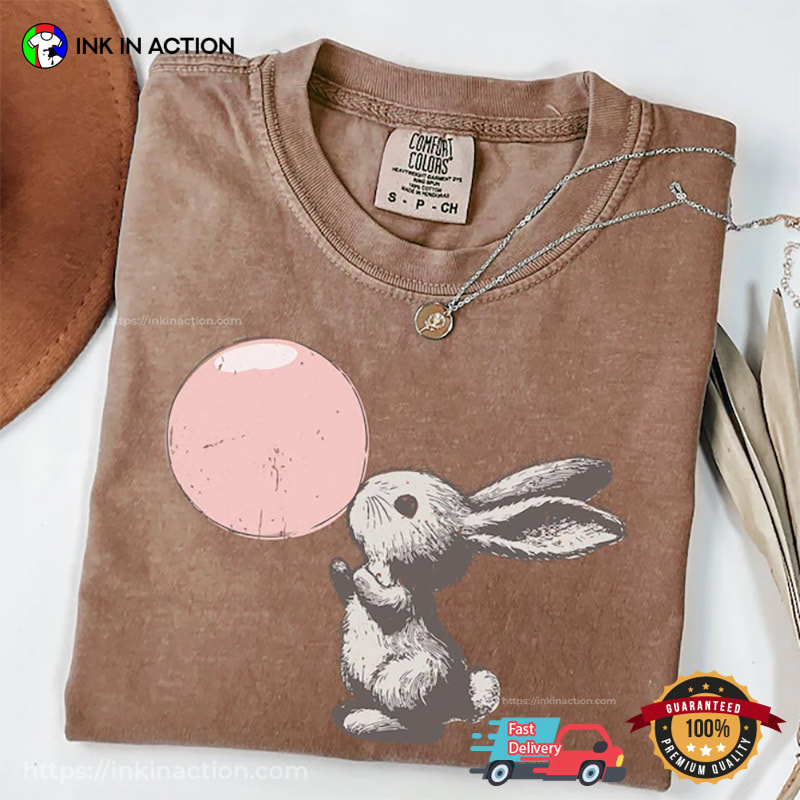 Cute Bunny And Bubblegum Comfort Colors Shirt Cute Bunny And Bubblegum Comfort Colors Shirt
