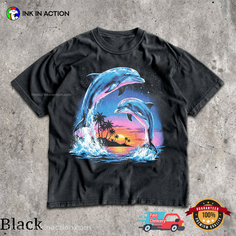 Dolphins Sunset Screen Retro Aesthetic Shirt Dolphins Sunset Screen Retro Aesthetic Shirt