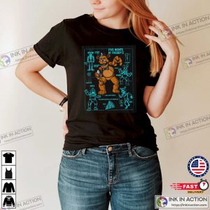 FNAF Freddy Fazbear Characters Blueprint Shirt