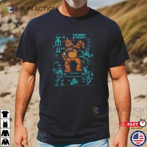 FNAF Freddy Fazbear Characters Blueprint Shirt 2 InkInAction.com