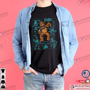 FNAF Freddy Fazbear Characters Blueprint Shirt