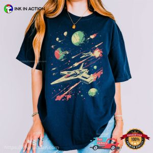 Galaxy Space Battle Retro Sci fi Comfort Colors Shirt 2 InkInAction.com