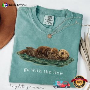 Go With The Flow Cute Sea Otter Comfort Colors Shirt