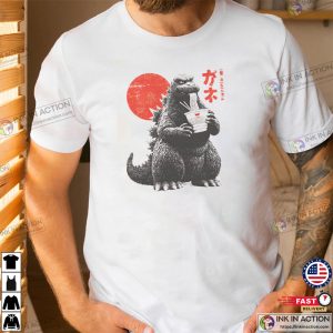Godzilla Eating Ramen Funny Japanese Streetwear Shirt 2
