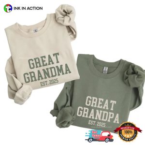 Great Grandma Great Grandpa Custom Grandparents Matching Gifts Shirt