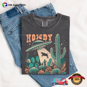 Howdy UFO Cow Abduction Funny Sci-fi Alien Comfort Colors Shirt