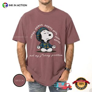 Inner Peace Begins With Four Words Funny Meditating Snoopy Peace Day Comfort Colors Shirt