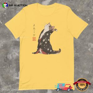 Japanese Dancing Cat Japanese Streetwear Tee