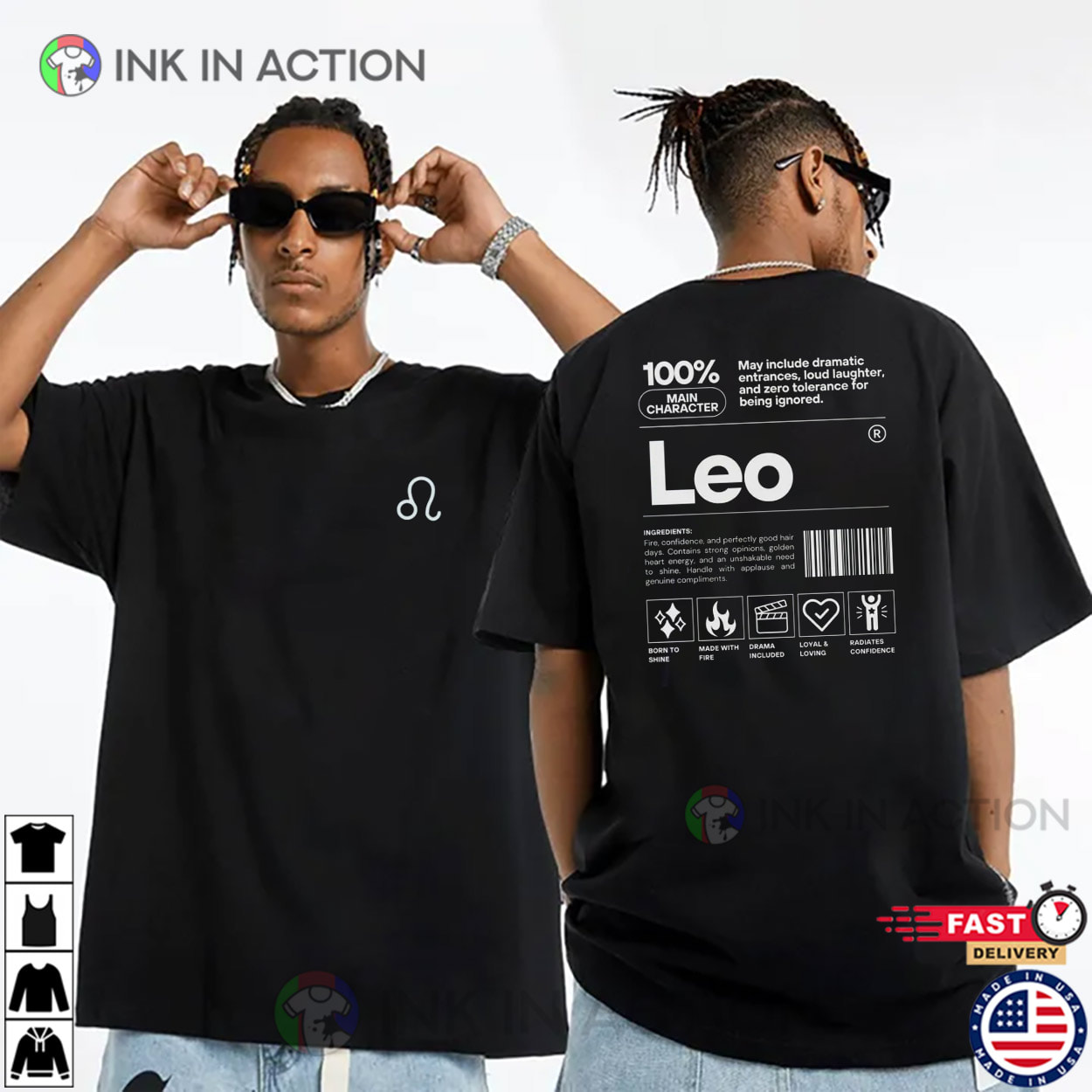 Leo Zodiac Sign, Horoscope Birthday Gift 2-sided Shirt Leo Zodiac Sign, Horoscope Birthday Gift 2-sided Shirt