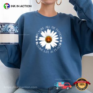 Living Life In Peace, Happy Peace Day Peace Sign Tee