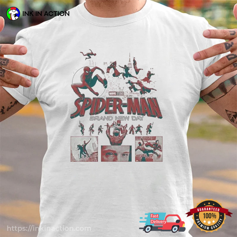 Marvel Spider Man Brand New Day Trailer Collage Shirt 1 InkInAction.com