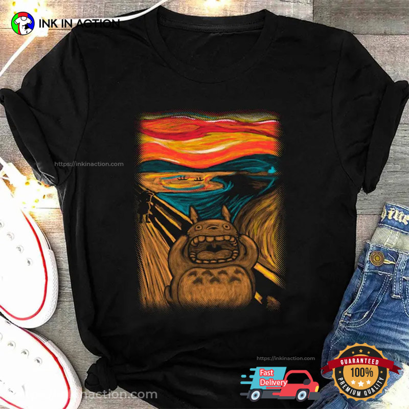 My Neighbor Totoro The Scream Parody Studio Ghibli Anime Tee My Neighbor Totoro The Scream Parody Studio Ghibli Anime Tee