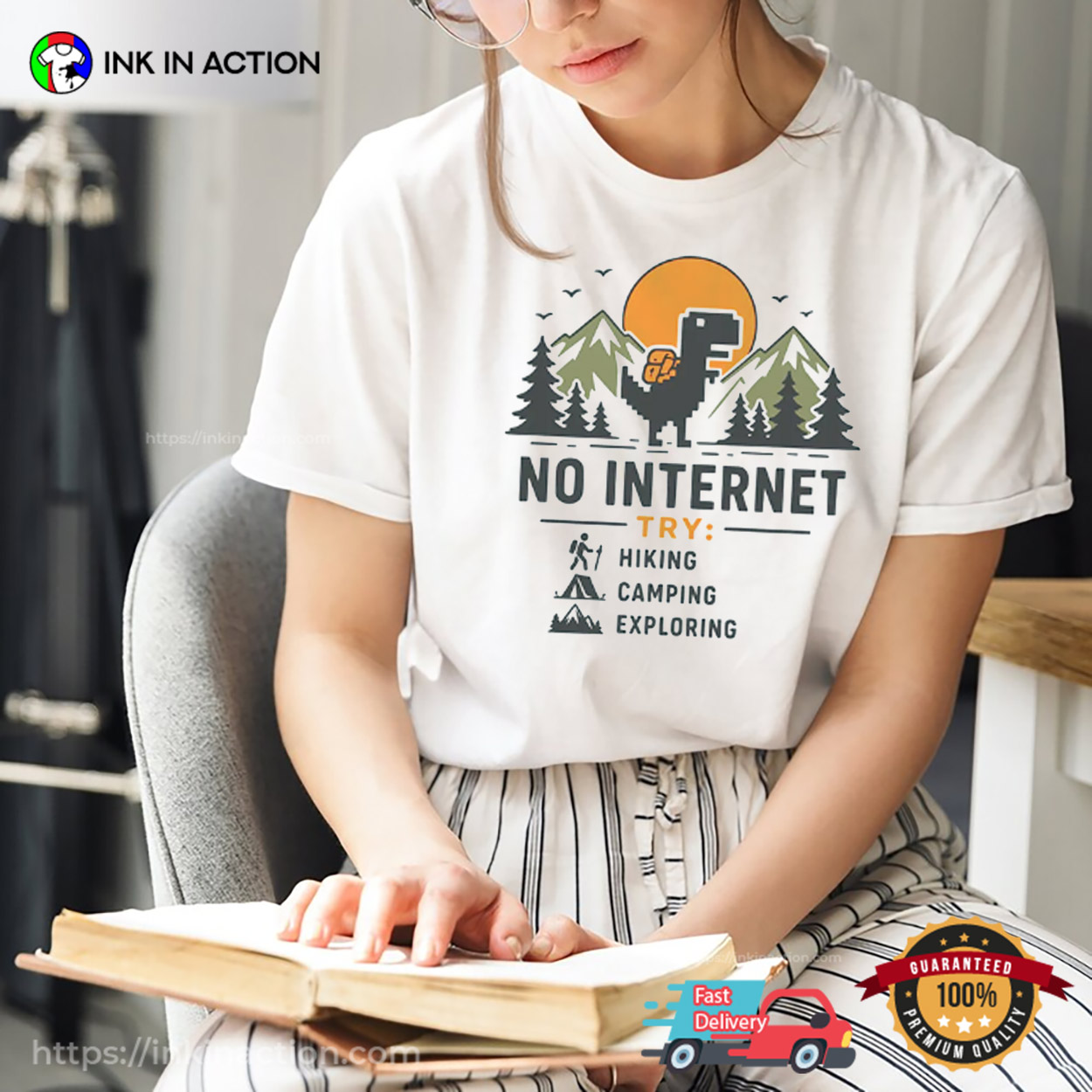 No Internet Dinosaur Cute Hiking Outfits Shirt No Internet Dinosaur Cute Hiking Outfits Shirt