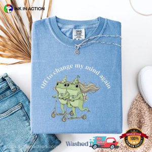 Off To Change My Mind Again Funny Gemini Frog Meme Comfort Colors Shirt 2 InkInAction.com