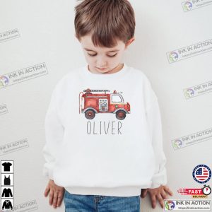 Personalized Fire Truck Birthday Boy Cute Tee