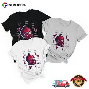 Pomegranate Seeds rosh hashanah greeting Tee 2 InkInAction.com