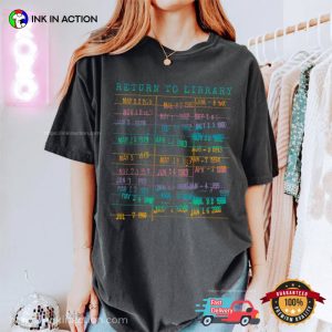 Return To Library, Library Date Stamp Comfort Colors Shirt