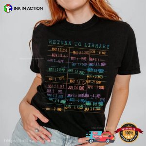 Return to Library, Library Date Stamp Comfort Colors Shirt 2 InkInAction.com